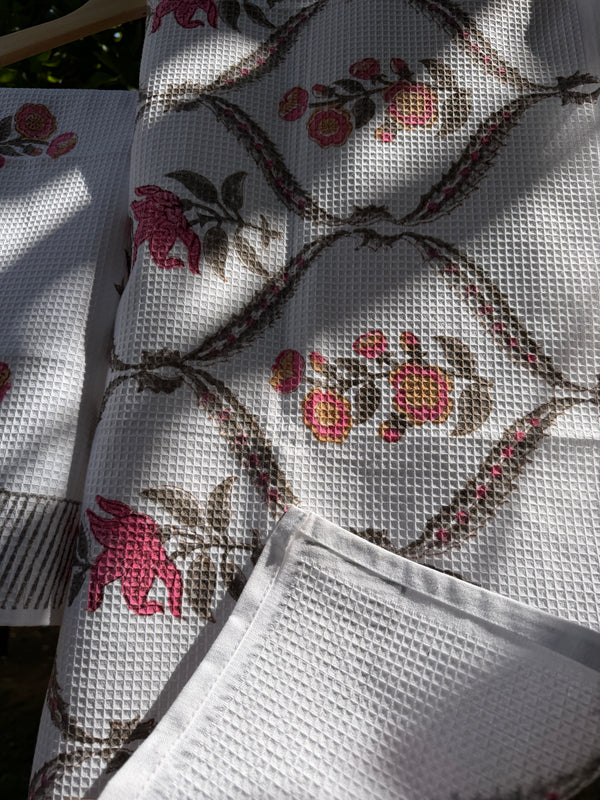 AmarBagh Waffle Cotton Bath Towel