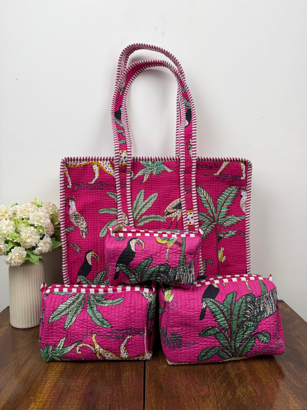 Pink Jungle Bliss Tote Bag