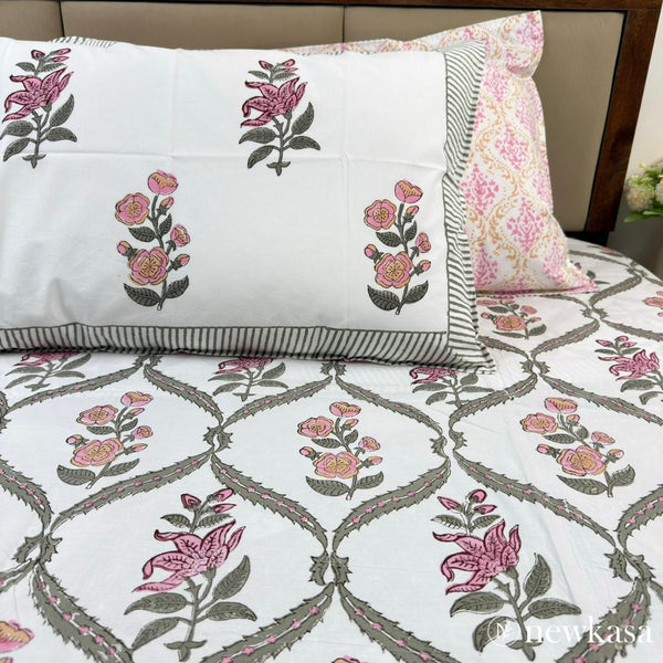 GULABMAHAL – Handblock Cotton Bedsheet (Queen 90×108)