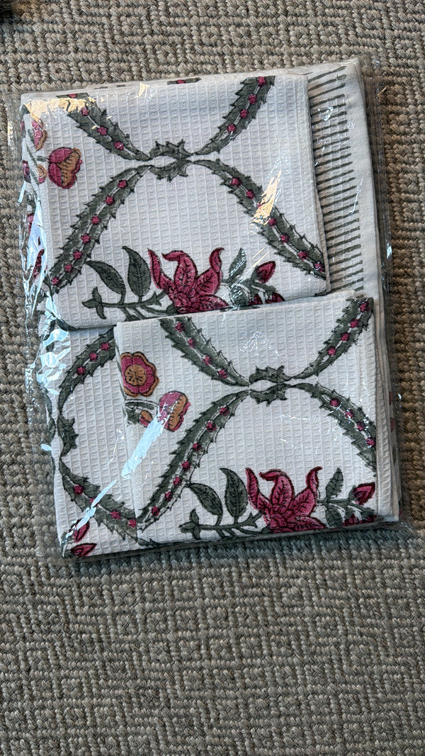 Handblock Premium waffle Napkins/Handtowel set of 2 (16*28)
