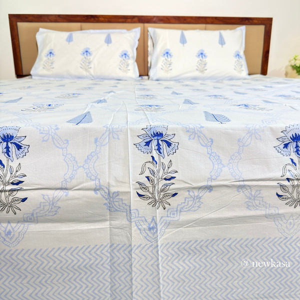 Neel Rooh Rangrez – Handblock Cotton Bedsheet, King 108×108