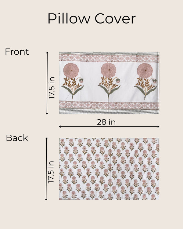 GULZAR BLUSH PERACLE COTTON BEDSHEET (QUEEN SIZE 90*108) - newkasa