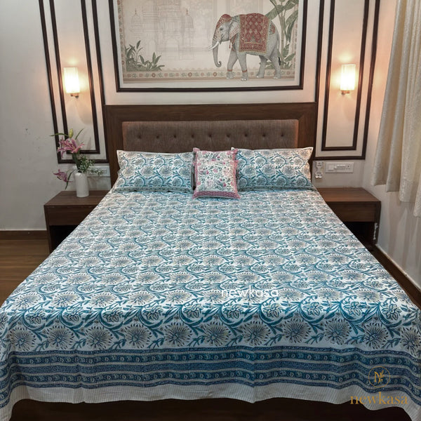 Surya Baagh – Jaipuri Hand Block Cotton Bedsheet (KING SIZE 108*108)