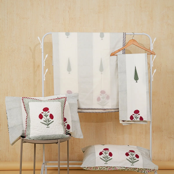 CYPRESS & MARIGOLD PERACLE COTTON BEDSHEET (QUEEN SIZE 90*108) - newkasa