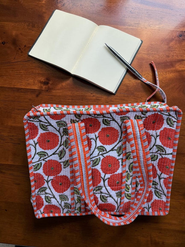 Quilted Tote Bag - Sunset Bloom