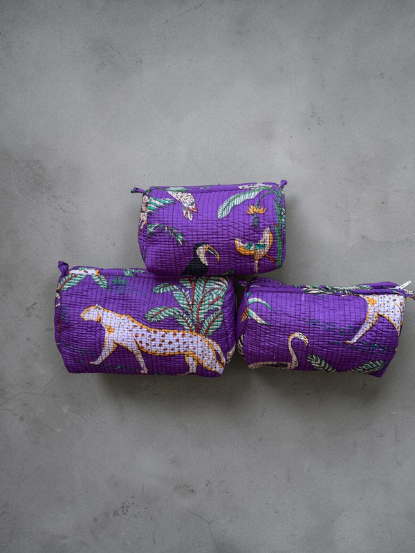 Quilted Tote Bag - Violet Safari