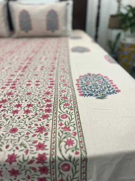 GULMOHAR NOOR PERACLE COTTON BEDSHEET (KING SIZE 108*108) - newkasa