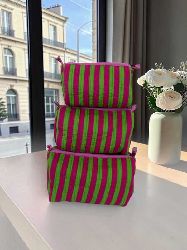 Mossberry Stripe Pouch Set