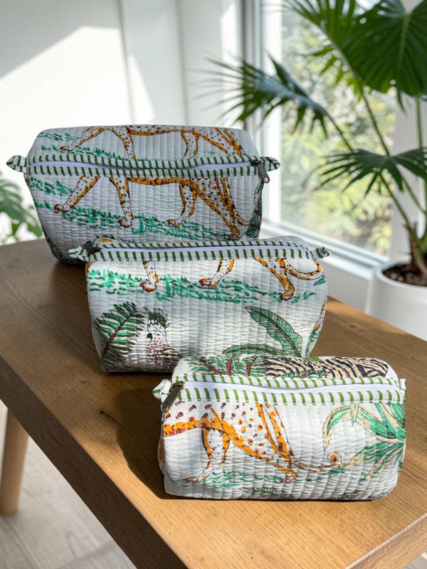 Quilted Pouch Trio - Ivory Savana