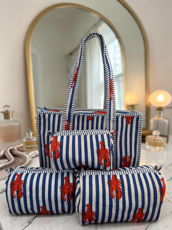 Quilted Tote Bag - Coastal Breeze
