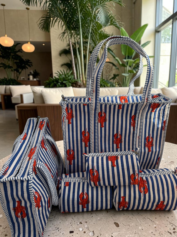 Quilted Tote Bag - Coastal Breeze