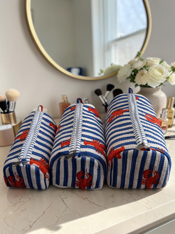 Quilted Pouch Trio - Coastal Breeze