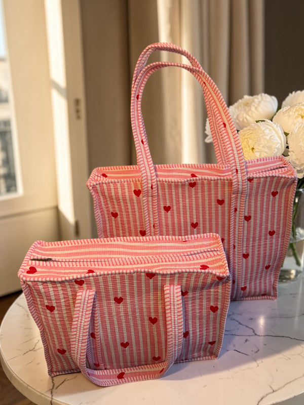 Candy Hearts Quilted Tote Bag