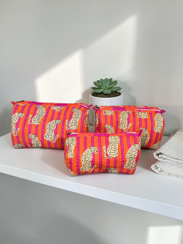 Quilted Pouch Trio - Leopard Lane