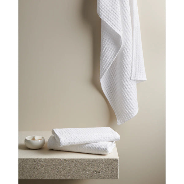 Premium White Waffle Cotton Bath Towel Set – 290 GSM