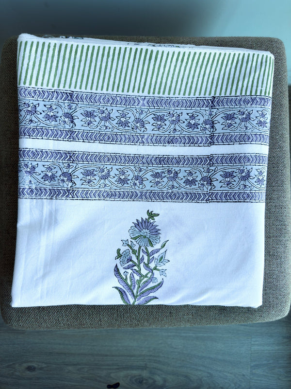 RAJASTHANI HAND BLOCK PRINT PREMIUM BEDSHEET – ELEGANT FLORAL PATTERN - newkasa