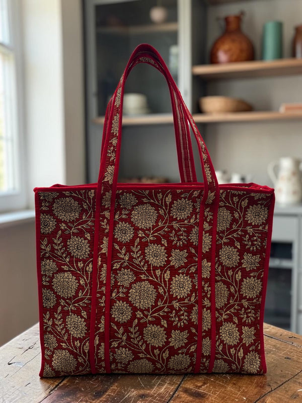 Crimson Bloom Tote