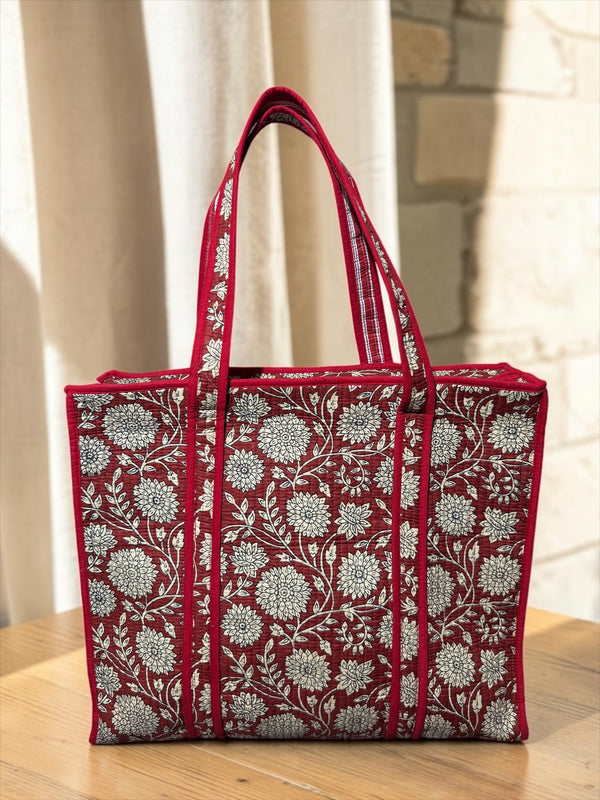 Crimson Bloom Tote