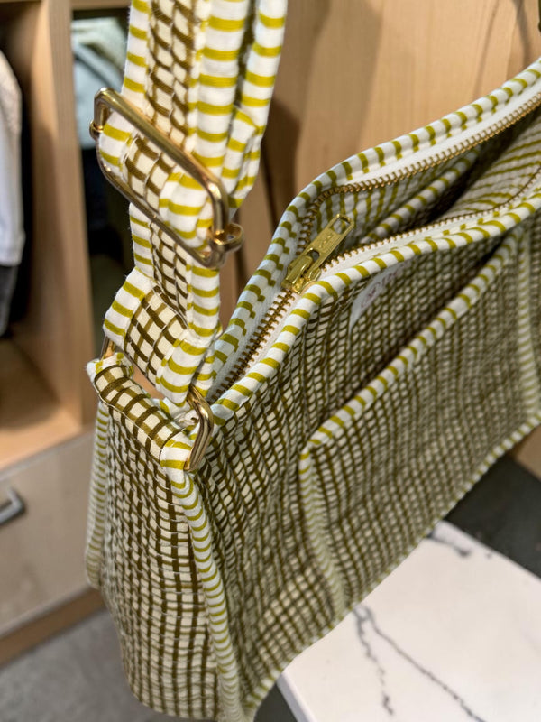 Olive Check Sling Bag