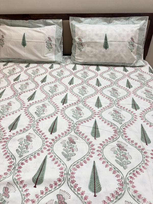 Gul Meher Jaal - Jaipuri Hand Block Cotton Bedsheet