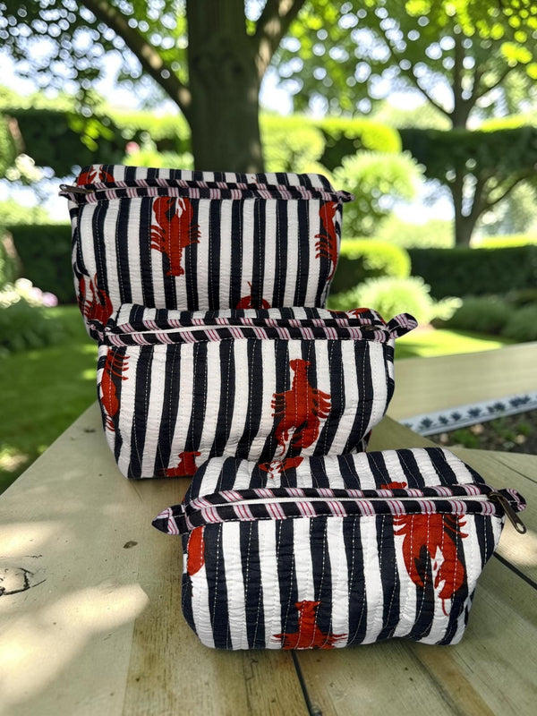 Black Lobster Pouch Set of 3