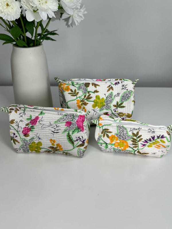 Quilted Vanity Bags – Botanical Bliss