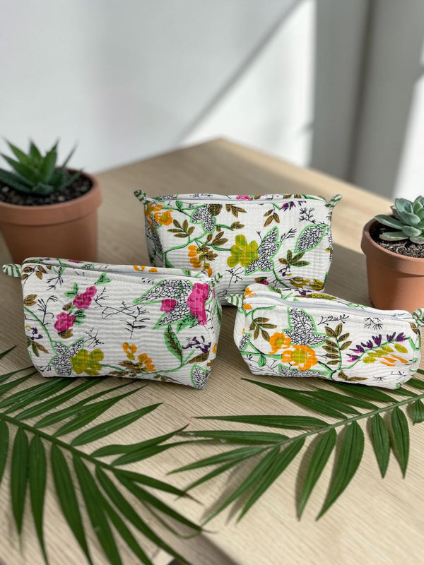 Quilted Vanity Bags – Botanical Bliss
