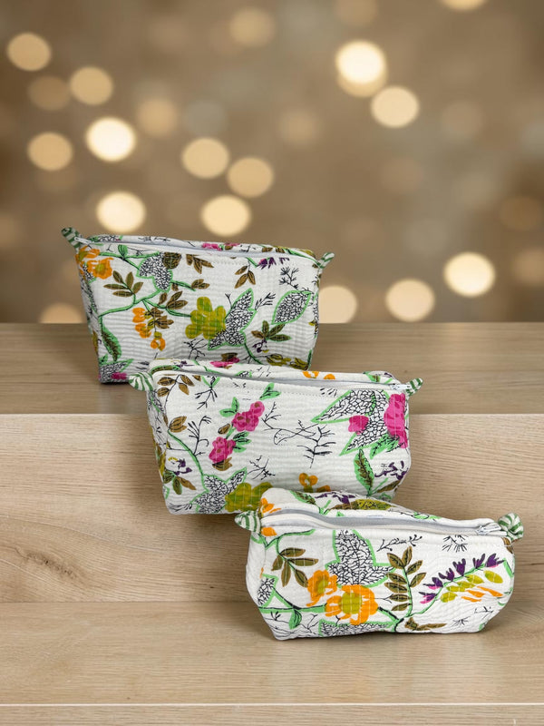 Quilted Vanity Bags – Botanical Bliss