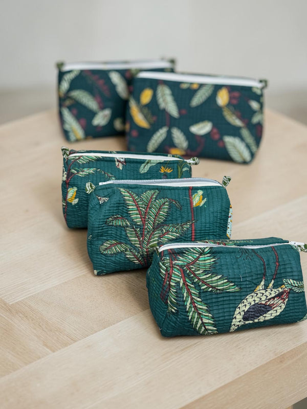 Quilted Vanity Bags – Jungle Mist