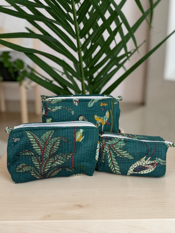 Quilted Vanity Bags – Jungle Mist