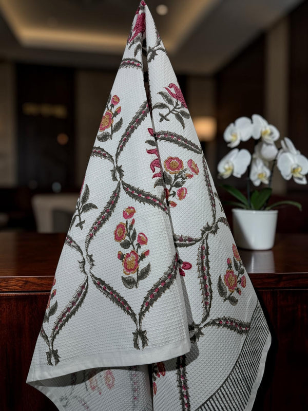 AmarBagh Waffle Cotton Bath Towel