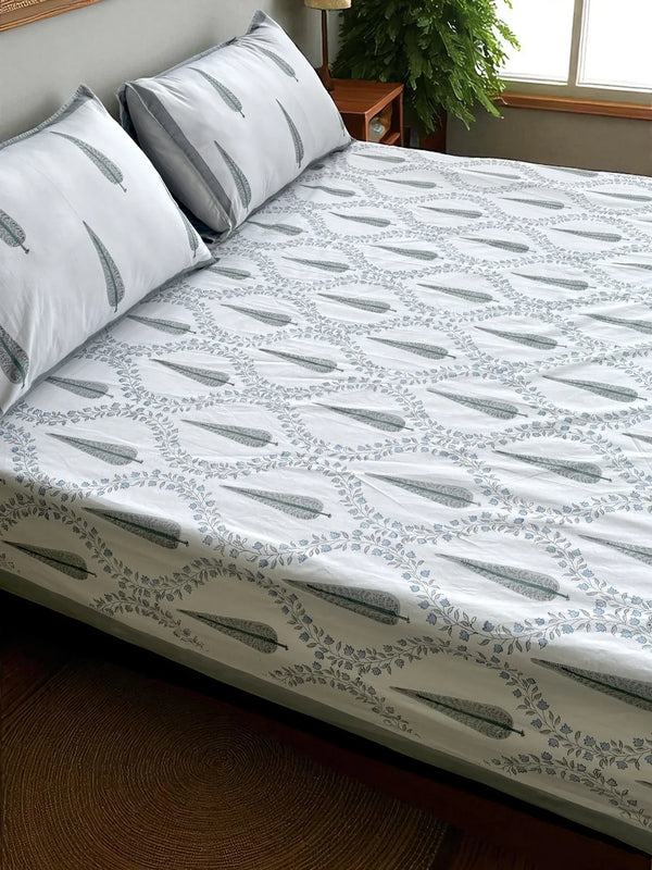 CYPRESS TRANQUIL PERACLE COTTON BEDSHEET (QUEEN SIZE 90*108) - newkasa