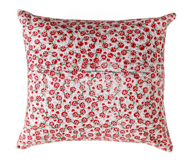 MARIGOLD VERDE HAND BLOCK COTTON CUSHION COVER SET – 16x16 - newkasa