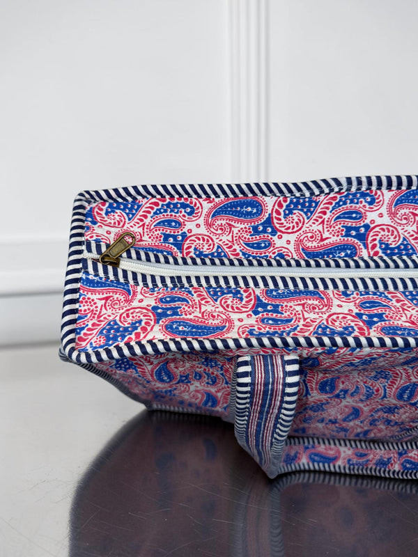 Quilted Tote Bag - Royal Paisley