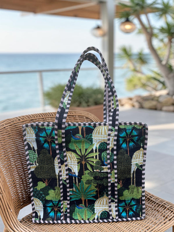 Moon Forest Quilted Tote Bag