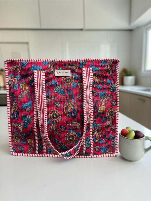 Quilted Tote Bag - Laal Rangrez