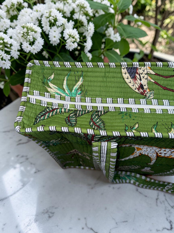 Emerald Safari Quilted Tote Bag