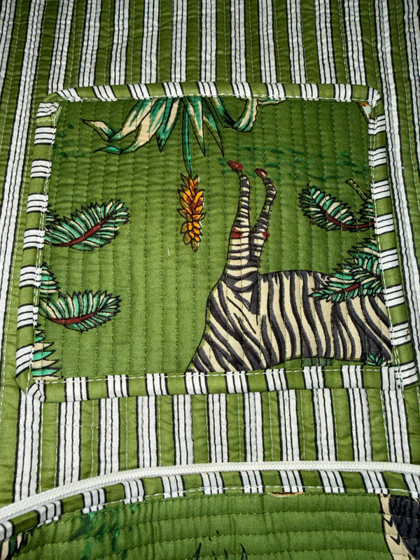 Emerald Safari Quilted Tote Bag