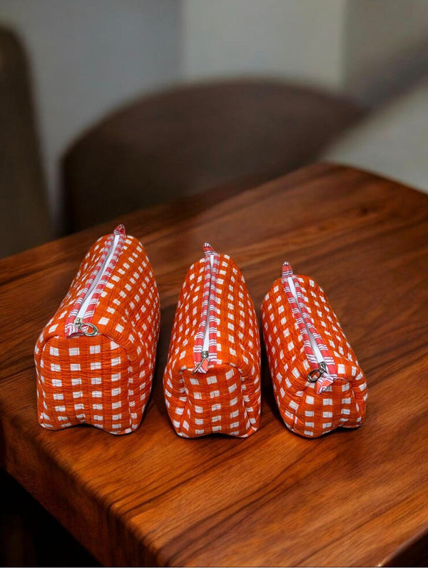 Quilted Pouch Trio - Summer Check