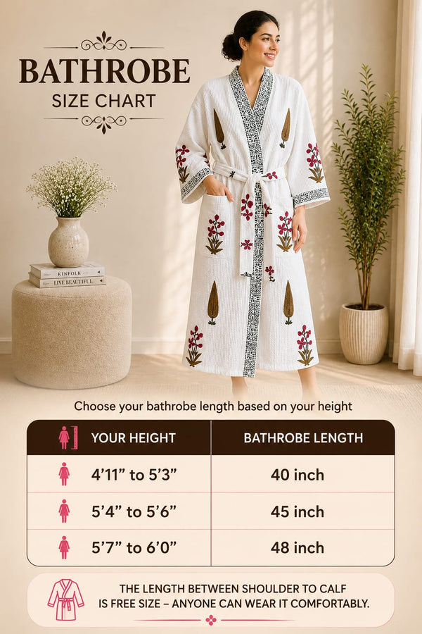 Meadow Vine Waffle Cotton Bathrobe