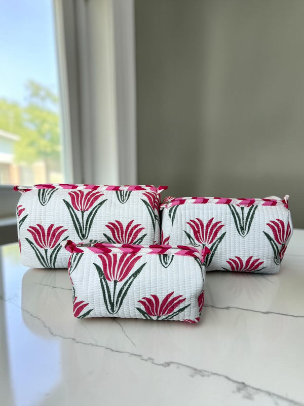 Tulip Flower Handblock Tote bag