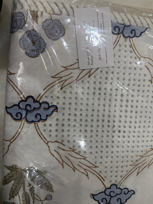 Neel Aangan Bedsheet - Jaipuri Hand Block Cotton Bedsheet