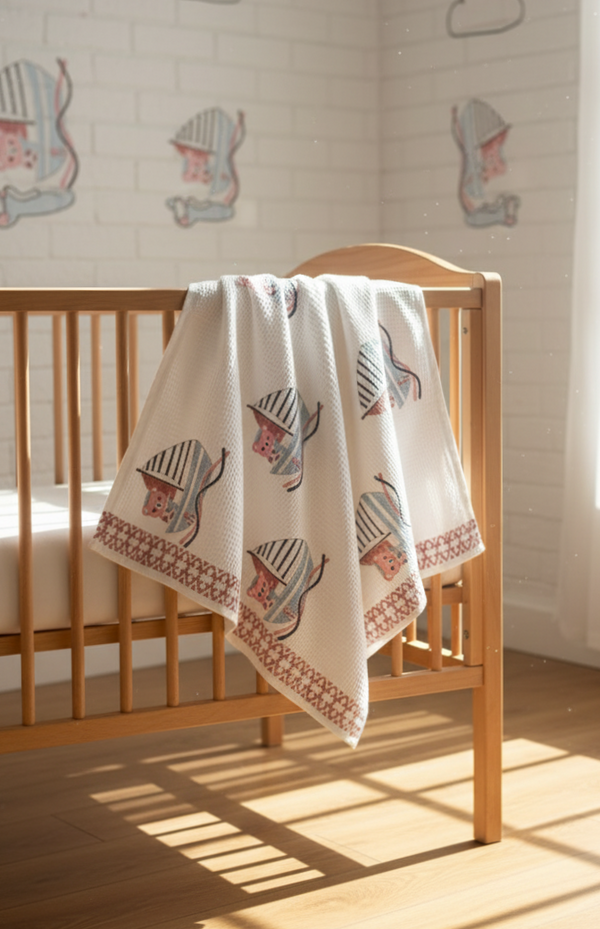 Bozo Bear Waffle Baby Towel