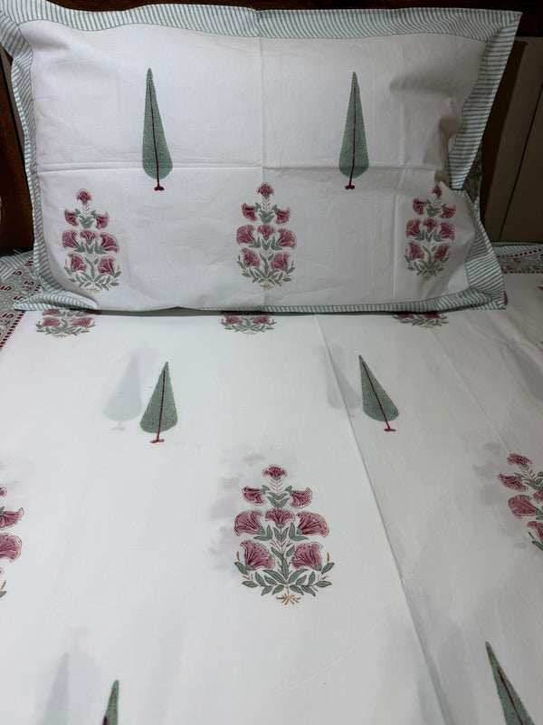 Gulnaar Vatika Bedsheet - Jaipuri Hand Block Cotton Bedsheet