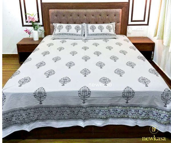 Rajvan – Jaipuri Hand Block Cotton Bedsheet (QUEEN SIZE 90*108)