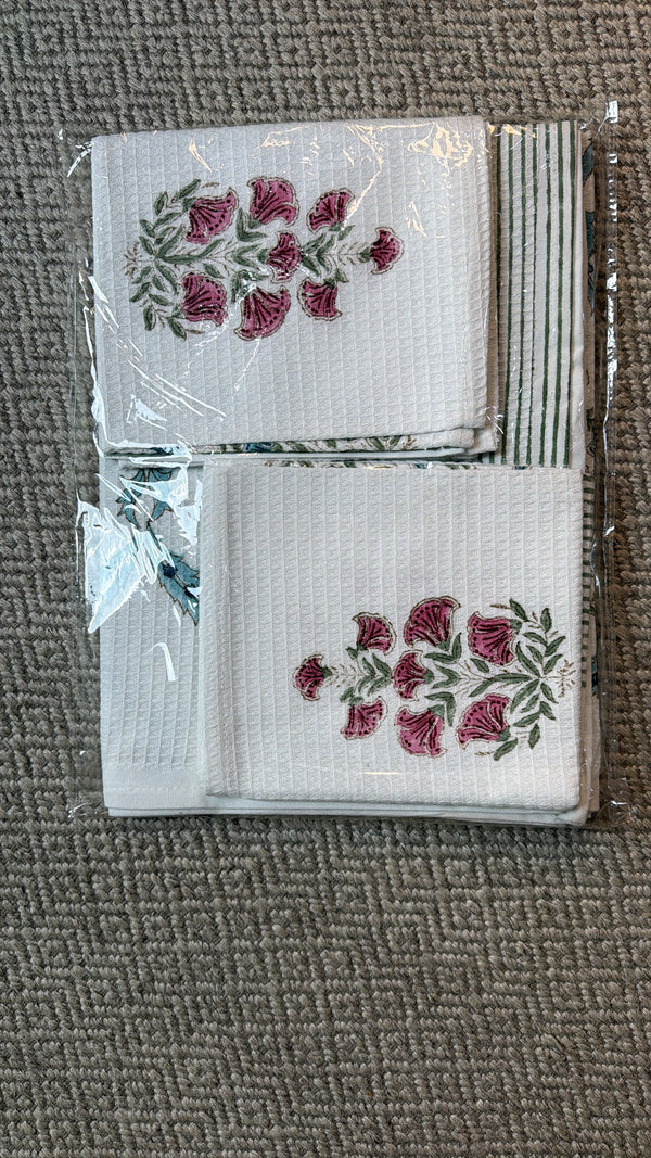 Handblock Premium waffle Napkins/Handtowel set of 2 (16*28)