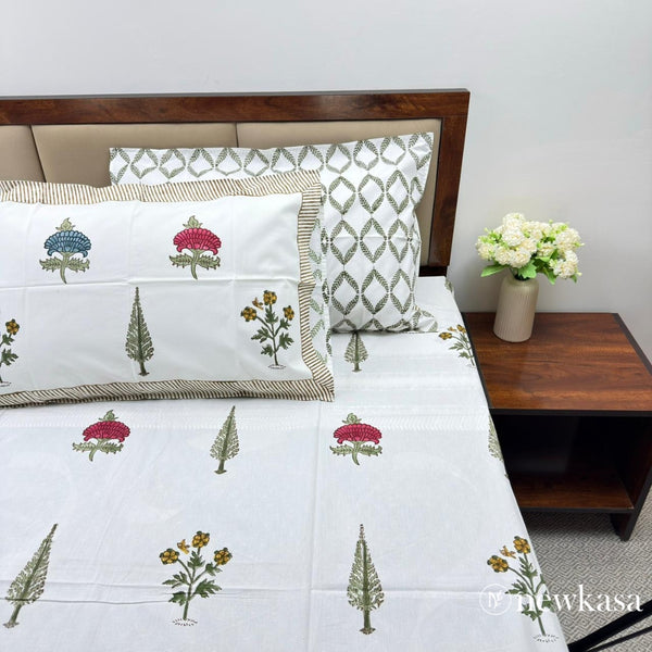 VANIKA BAAG – Handblock Cotton Bedsheet (Queen 90×108)