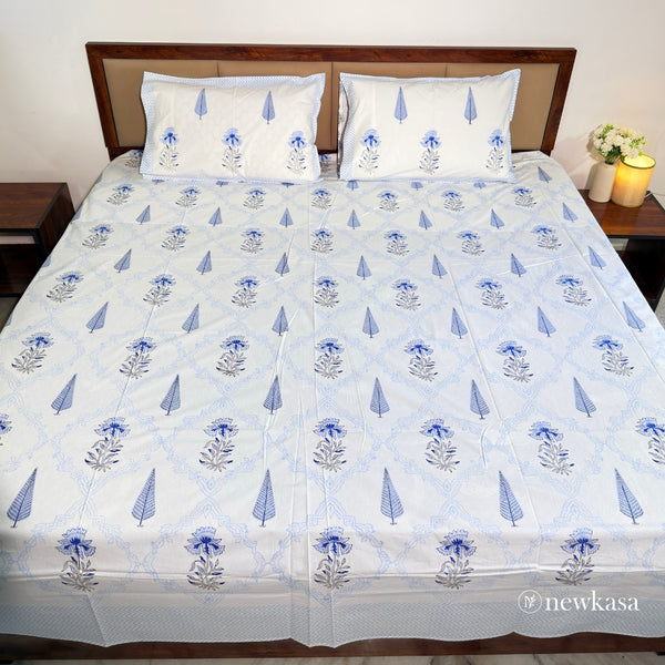 Neel Rooh Rangrez – Handblock Cotton Bedsheet, King 108×108