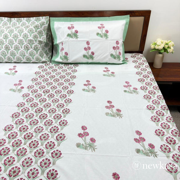 GULNAAR VATIKA – Handblock Cotton Bedsheet (Queen 90×108)
