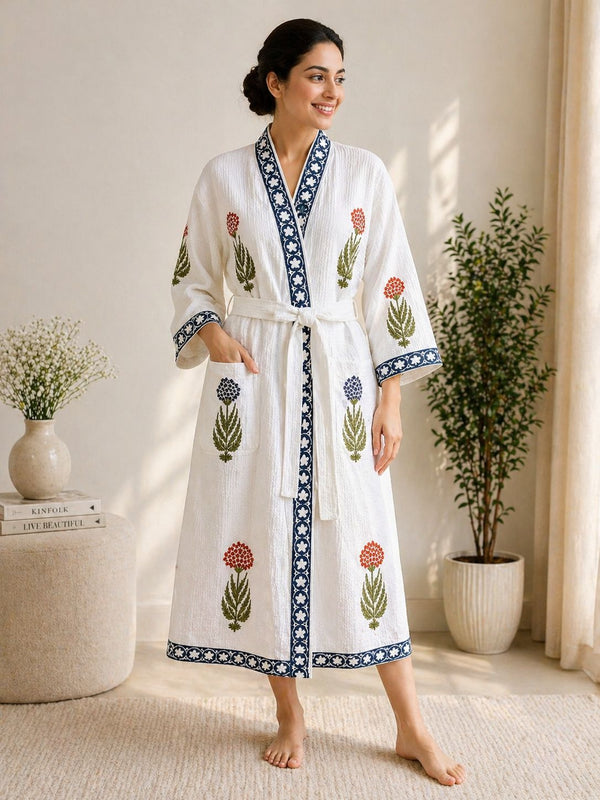 Indigo Bloom Bathrobe